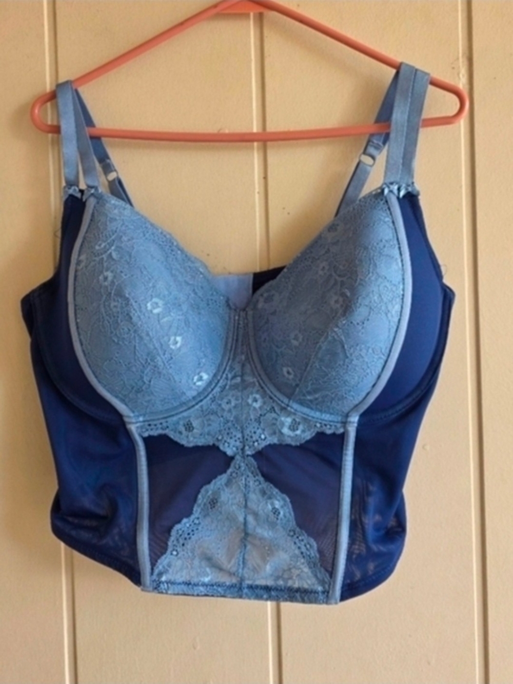 Adore Me Lace Blue Bra Corset Size 2x Romantic Fairycore